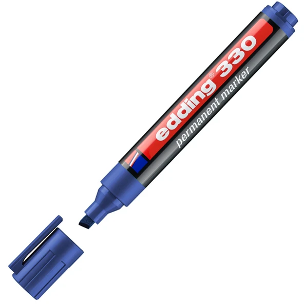 Edding Markör (10 adet)Permanent Kesik Uçlu 1-5 MM Mavi 330 - 3