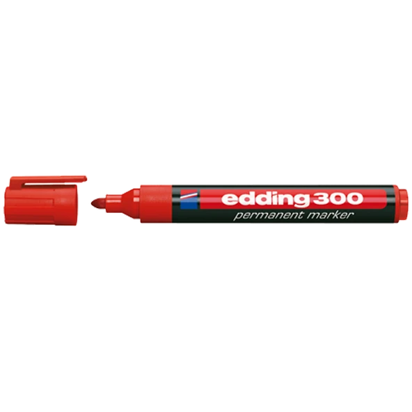 Edding Markör (10 adet)Permanent Yuvarlak Uçlu 1.5-3 MM Kırmızı 300