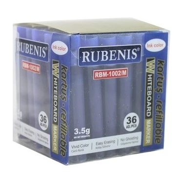 Rubenis Tahta Kalemi Kartuşlu Mavi RBM-102/M--12 Lİ