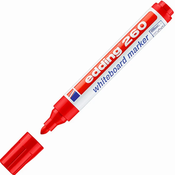 Edding Tahta Kalemi Yuvarlak Uçlu 1.5-3MM Kırmızı 260 (10 adet) - 3