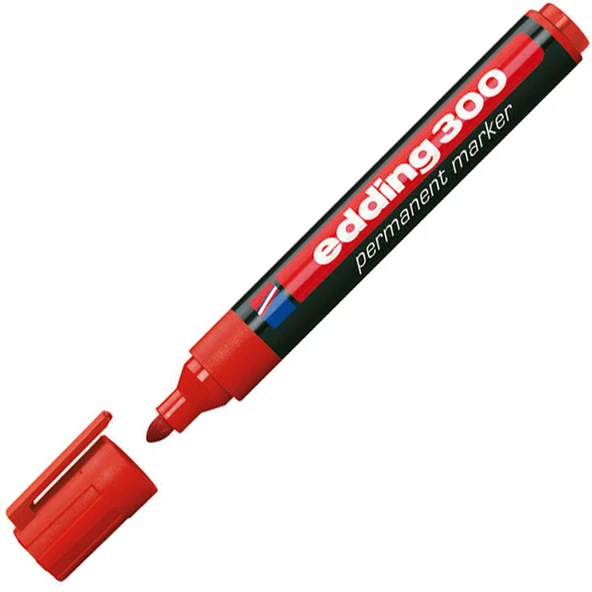 Edding Markör (10 adet)Permanent Yuvarlak Uçlu 1.5-3 MM Kırmızı 300 - 3