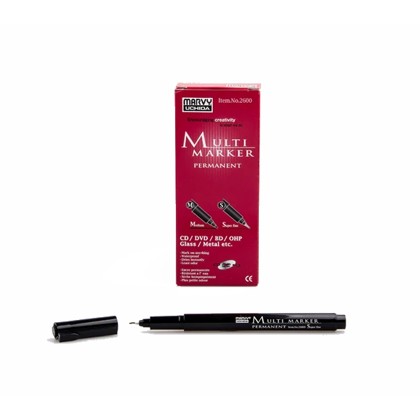 Marvy Asetat Kalemi Permanent S Seri Siyah (12 li) 2600S-1