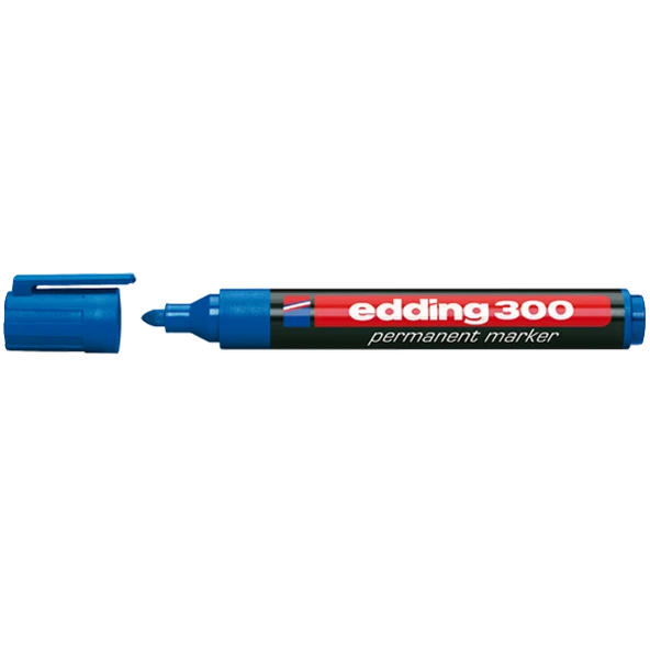 Edding Markör(10 adet) Permanent Yuvarlak Uçlu 1.5-3 MM Mavi 300
