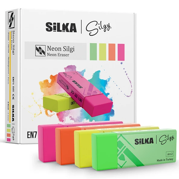 Silka Öğrenci Silgisi Neon 4 Renk (30 lU) Art.23