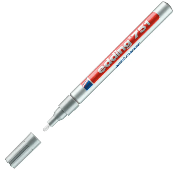 Edding Markör Boya Dekor Yuvarlak Uçlu 1-2 MM Gümüş (10 adet) 751 - 3