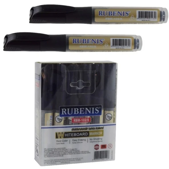 Rubenis Tahta Kalemi  Kartuşlu Siyah (12 li paket) RBM-102/S