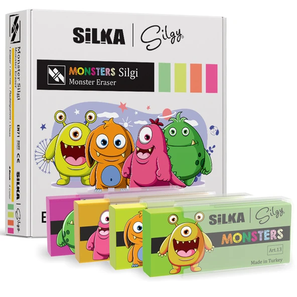 Silka Silgi Monster 4 Renk (20li) Art.13