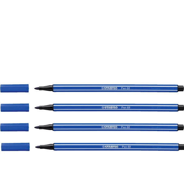 Stabilo Keçe Uçlu Boya Kalemi 1 MM Koyu Mavi (10 adet)68/32