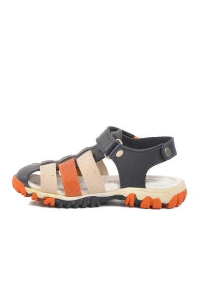 Ayakmod Lacivert Turuncu Cırtlı Erkek Çocuk Spor Sandalet 173101 P - 2