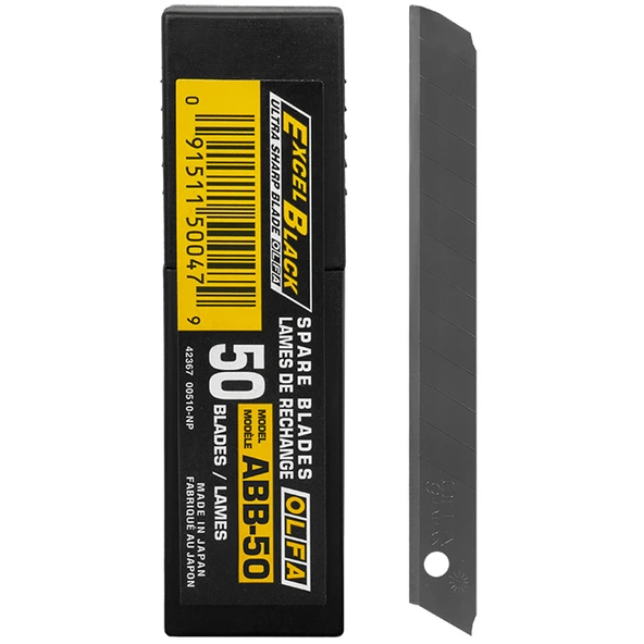 Olfa Maket Bıçağı Yedek Dar 50 Lİ Siyah ABB-50-50-LI-PKT
