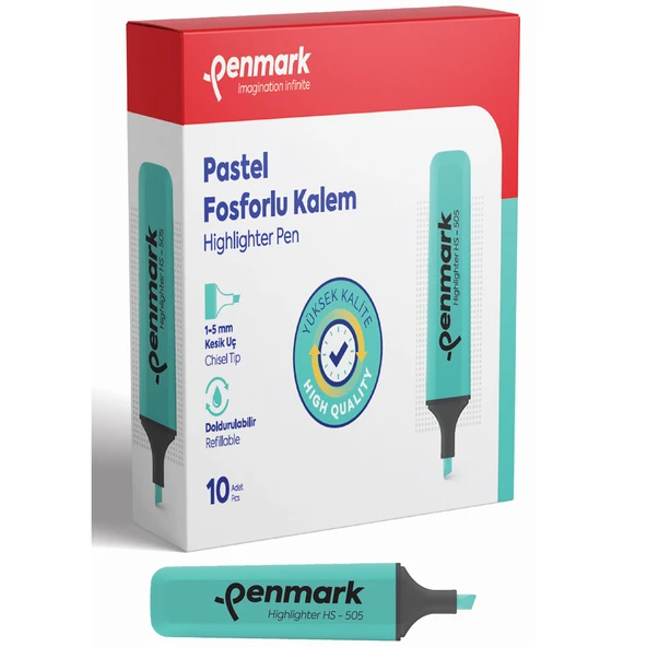Penmark Pastel Fosforlu Kalem Mint Yeşili (10 adet)HS 505 12