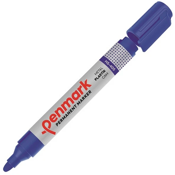Penmark Permanent Marker Yuvarlak Uç Mavi HS 2-3 mm  (12 adet) 405 02