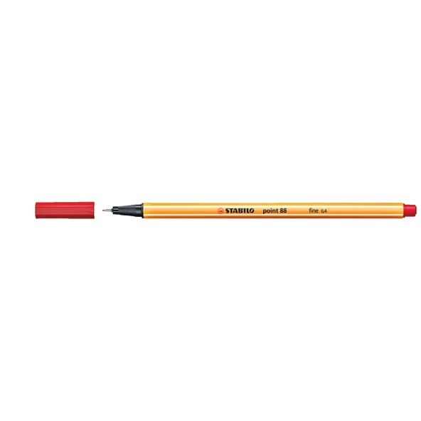Stabilo Keçe Uçlu İnce Kalem 88 Point 0.4 MM Kırmızı (10 adet) 88/40