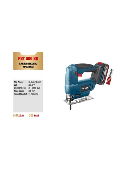 Proter Şarjlı Dekupaj Makinası Pst 500 Sd - 2