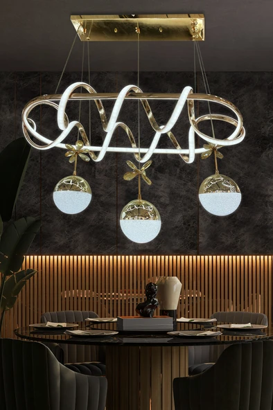 Kuzey Yemek Masası 3 Toplu İthal Led Avize - 4