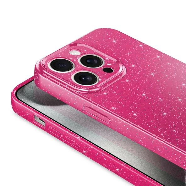 Apple iPhone 15 Pro Max Kılıf Kamera Korumalı Simli Lüks Zore Koton Kapak - Resim 3