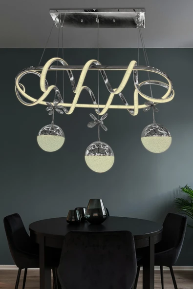 Kuzey Yemek Masası 3 Toplu İthal Led Avize - 7