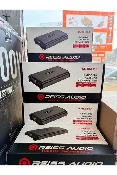 Reiss 4000wat fanlı model Rs-KL60.4 4kanal Oto Amfi 4ohm 4x60w Rms-2ohm 4x85w Rms Anfi ampilifier - 7