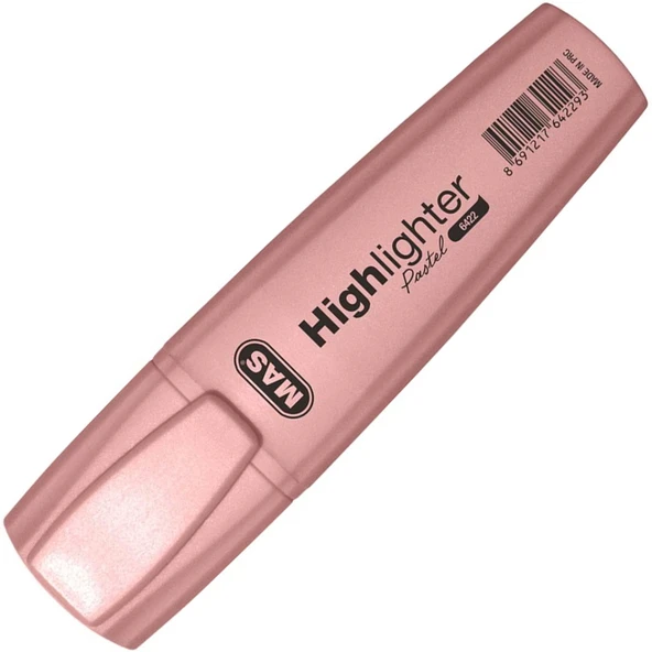 Mas Fosforlu Kalem (işaret Kalemi) Pastel Pembe 6422 (12 Li Paket)