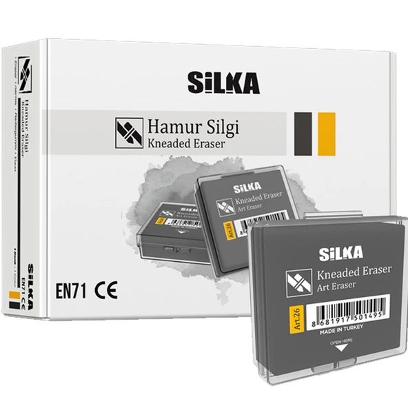 Silka Silgy Gri Hamur Silgi Art.26 (12 Li Paket)