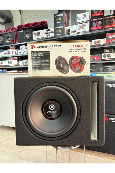 Reiss Audio Rs-HK15 L Port Kabinli Çift Bobin 2000wat 500 Rms 38cm Spl Subwoofer Bas dual 4ohm