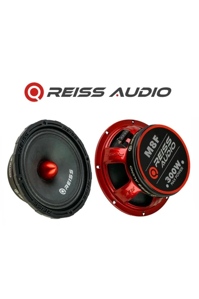 Reiss Audio RS-M8F 20Cm Çifti 600Wat-300W Rms Kurşun Göbek Oto Midrange Hoparlör takımı Metal Kapaklı