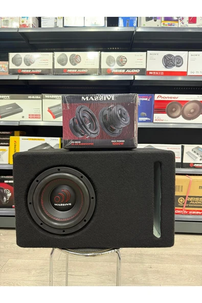Massive Ms-NEO8 Yer Kaplamaz L Port Kabinli 1000Wat 300W Rms 20 Cm Subwoofer minik dev Bas