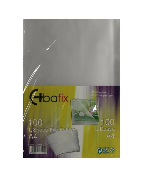 Bafix Poşet Dosya L Tipi A4 Şeffaf 90 Micron ürün görseli 1
