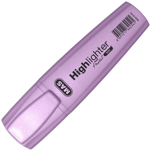 Mas Fosforlu Kalem (işaret Kalemi) Pastel Mor 6422 (12 Li Paket) ürün görseli 1