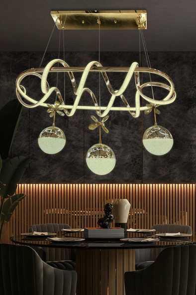 Kuzey Yemek Masası 3 Toplu İthal Led Avize - 3