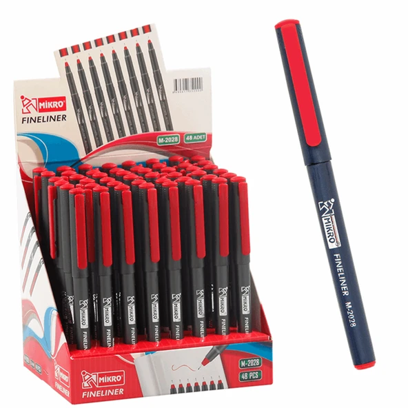 Mikro Fineliner Standlı Kalem Kırmızı M 2028-48 li