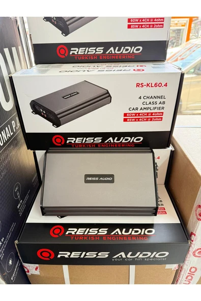 Reiss 4000wat fanlı model Rs-KL60.4 4kanal Oto Amfi 4ohm 4x60w Rms-2ohm 4x85w Rms Anfi ampilifier