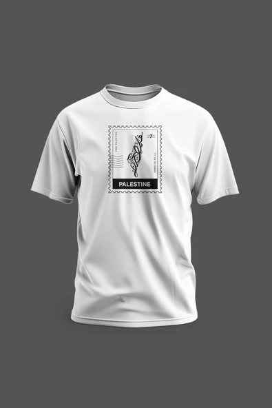 Kısa Kollu Filsitin Posta Ortada Dijital Baskılı S - 2xl T300001 - 3