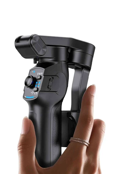 Fuchsia SF27 360° Ayarlanabilir Katlanabilir Tripodlu 3 Eksenli Bluetooth Selfie Gimbal Stabilizatör - 5