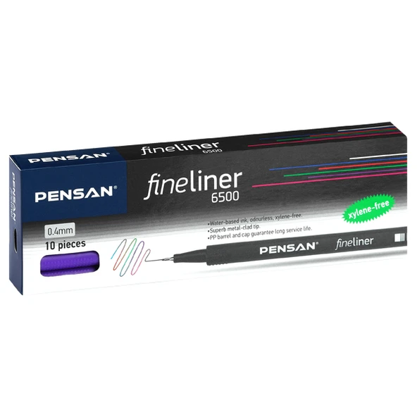 Pensan Fineliner Keçe Uç Kalem 0.4 MM Pembe 6500-10-PKT