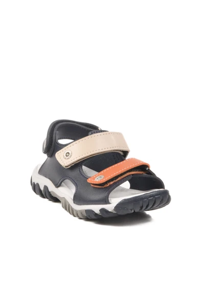 Ayakmod Lacivert Turuncu Cırtlı Erkek Çocuk Spor Sandalet 173110 P - Resim 3