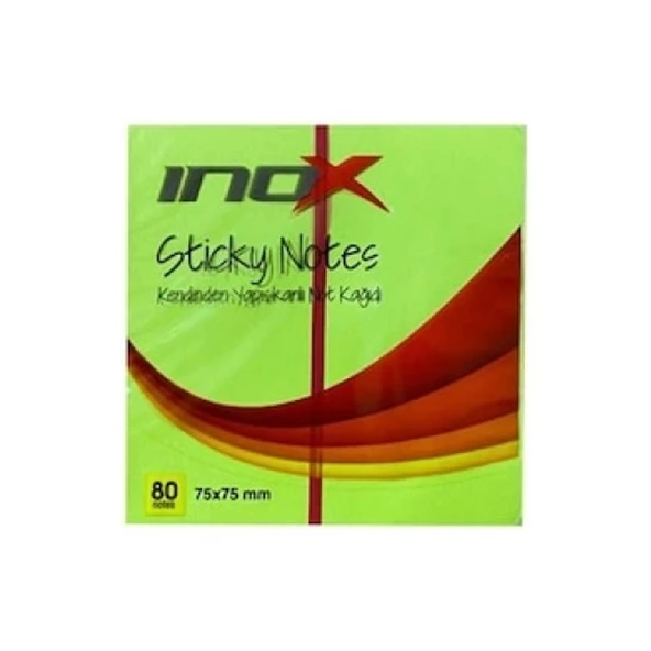 Inox Yapışkanlı Not Kağıdı Şeffaf 75x75 Yeşil 09674--24 lü