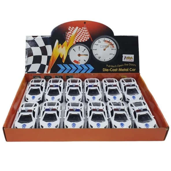 Asya Oyuncak Metal Polis Arabası 1/30 ILK-001-12-PKT