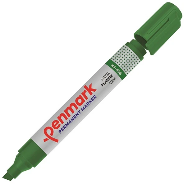 Penmark Markör Permanent Kesik Uç Yeşil HS-406-12-PKT