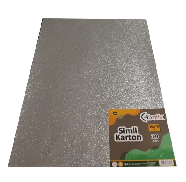 Bafix Simli Karton 50x70 Gümüş (Silver)-10-PKT