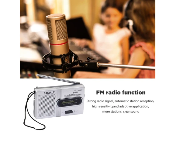Radyo AM FM pil işletilen taşınabilir cep radyo kıdemli Mini radyo alıcısı tam dalga bandı çok fonksiyonlu dahili hoparlör - 3