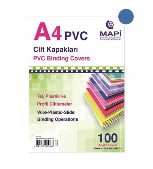 Mapi Cilt Kapağı Plastik Opak A3 160 MIC Kırmızı 204 03 04-100-PKT