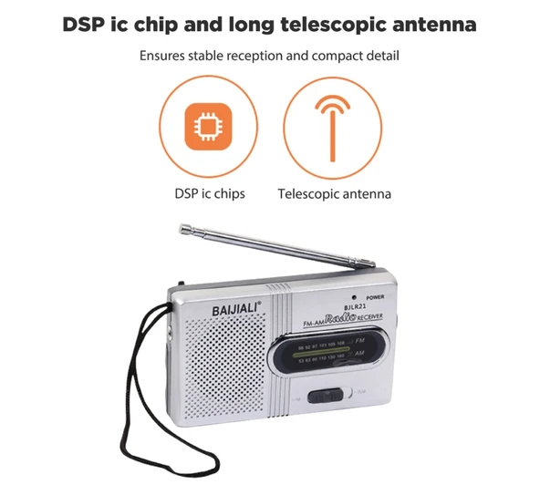 Radyo AM FM pil işletilen taşınabilir cep radyo kıdemli Mini radyo alıcısı tam dalga bandı çok fonksiyonlu dahili hoparlör