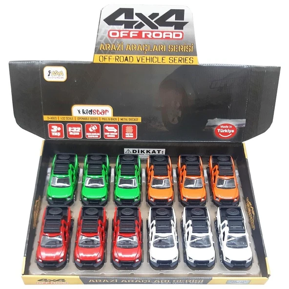 Asya Oyuncak Off-Road Çek Bırak Metal Araba KID.00062-12-PKT