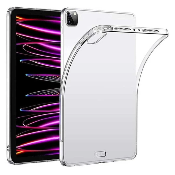 Apple iPad Pro 12,9 inç 4 / 5 / 6 Nesil Uyumlu Şeffaf Silikon Tablet Kılıfı ürün görseli 1