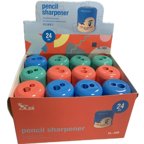 Bafix XL Kalemtraş Çiftli Hazneli XL-388-24-PKT