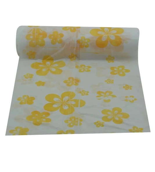 Kullan At Plastik Masa Örtüsü Su Yağ Geçirmez 100x150cm Sofra Kağıdı 15 Metre Sarı Beyaz - 2