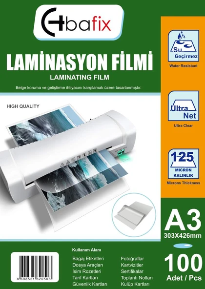 Bafix Laminasyon Filmi A3 125 MIC 303-426 ürün görseli 1