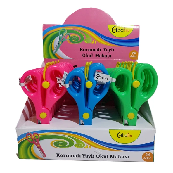 Bafix Okul Makası Korumalı Yaylı 13,5 Cm BFX-SA2050 - 2