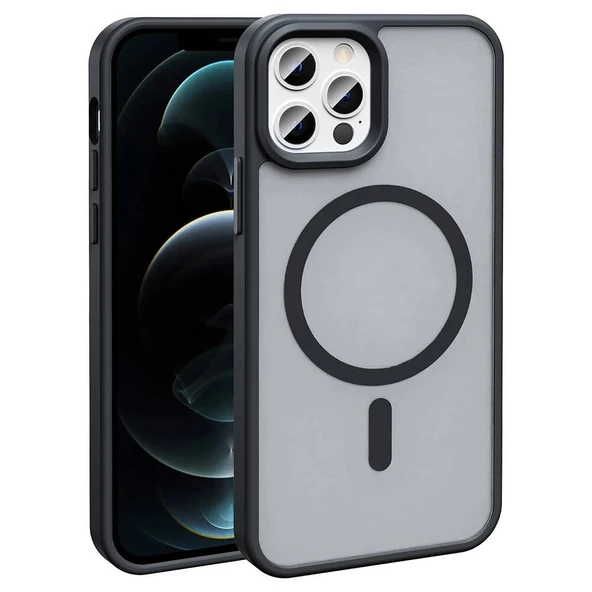 Apple iPhone 11 Pro Max Kılıf M-safe Şarj Özellikli Mat Arka Yüzey Zore Sio Kapak